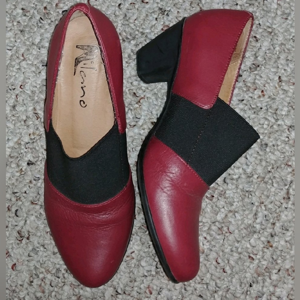 Milano Mikaela red+ black heels